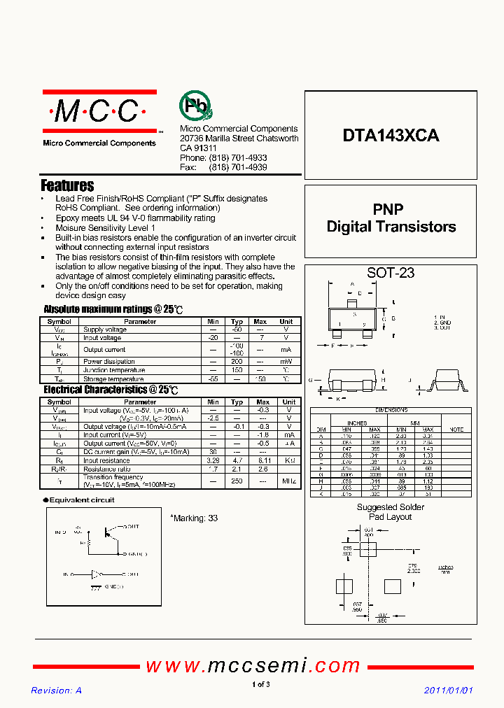 DTA143XCA_4639940.PDF Datasheet