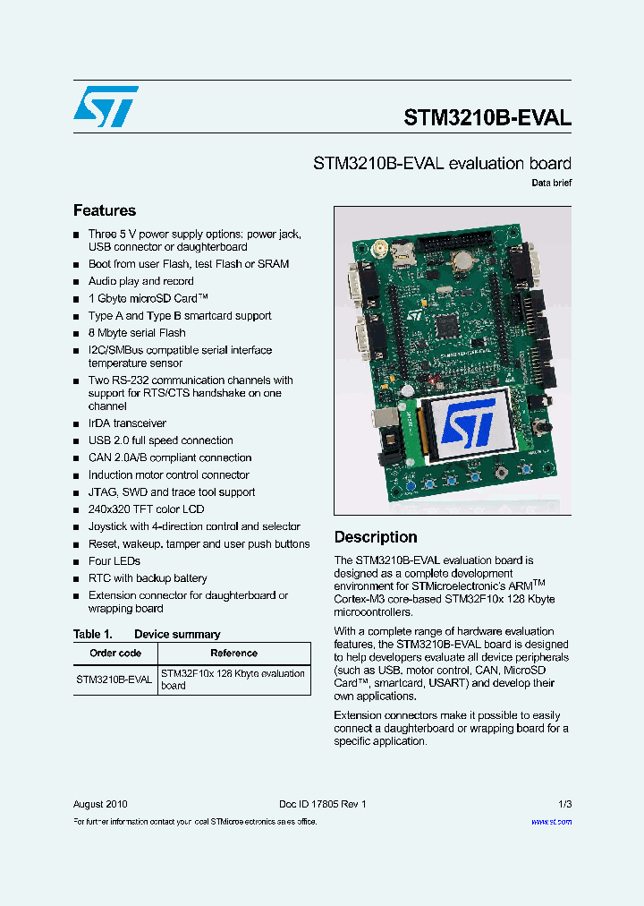 STM3210B-EVAL_4646609.PDF Datasheet