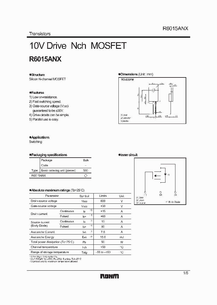 R6015ANX_4660148.PDF Datasheet