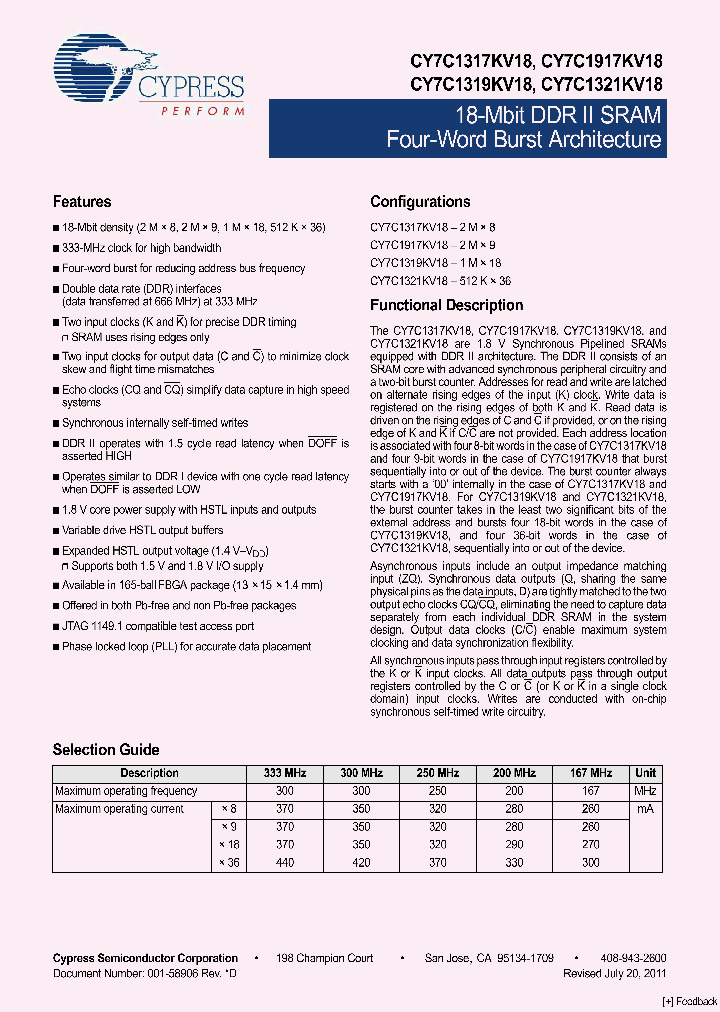 CY7C1321KV18-333BZC_4664564.PDF Datasheet