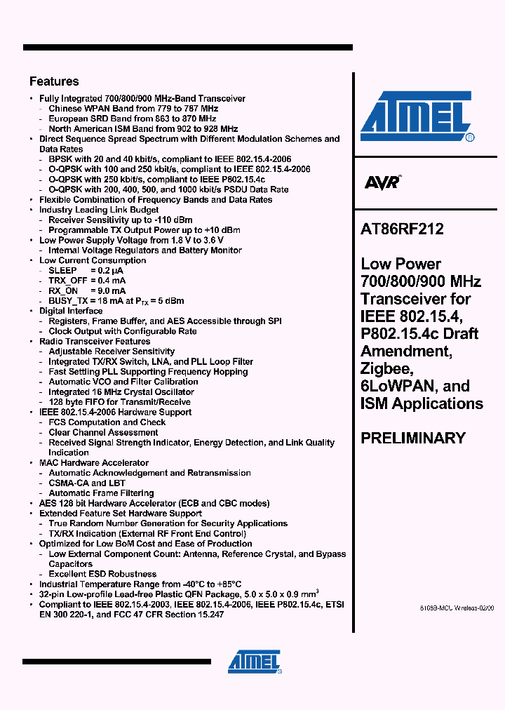 AT86RF212_4665400.PDF Datasheet