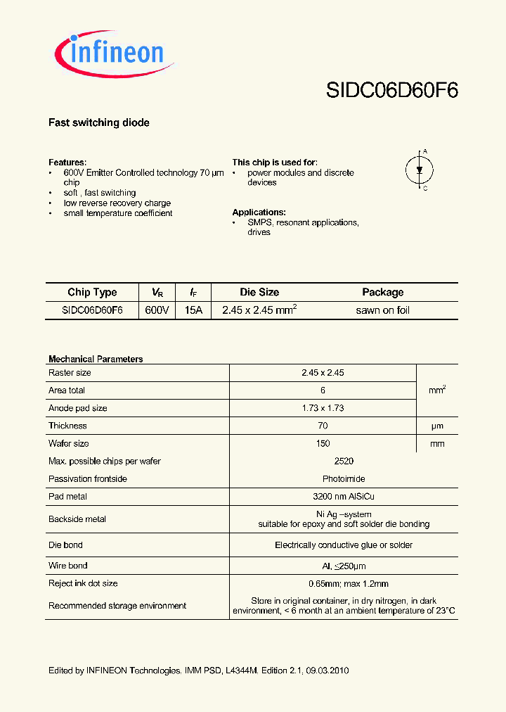 SIDC06D60F610_4669609.PDF Datasheet