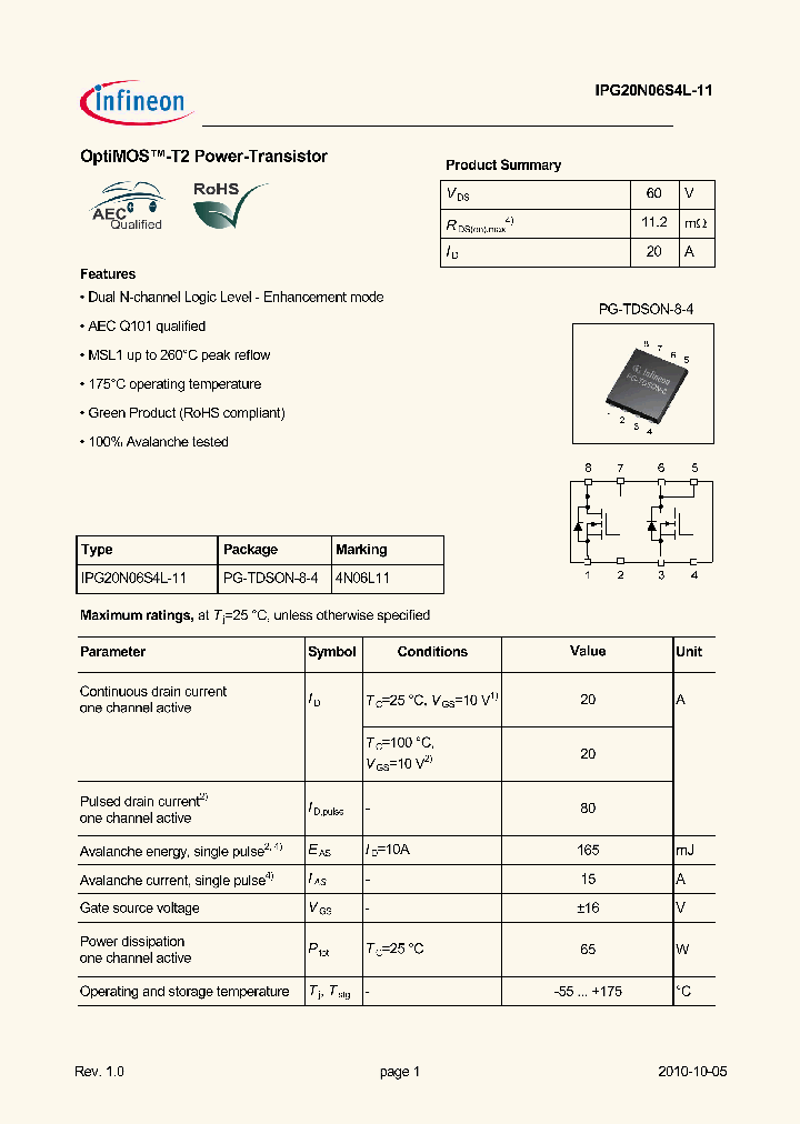 IPG20N06S4L-11_4669438.PDF Datasheet