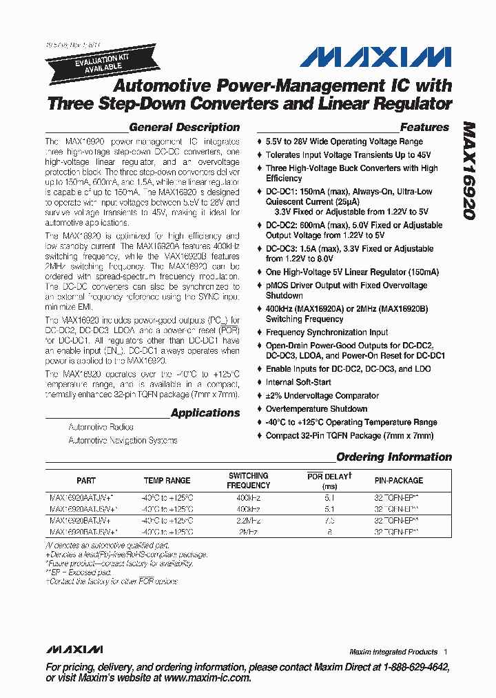 MAX16920_4677447.PDF Datasheet