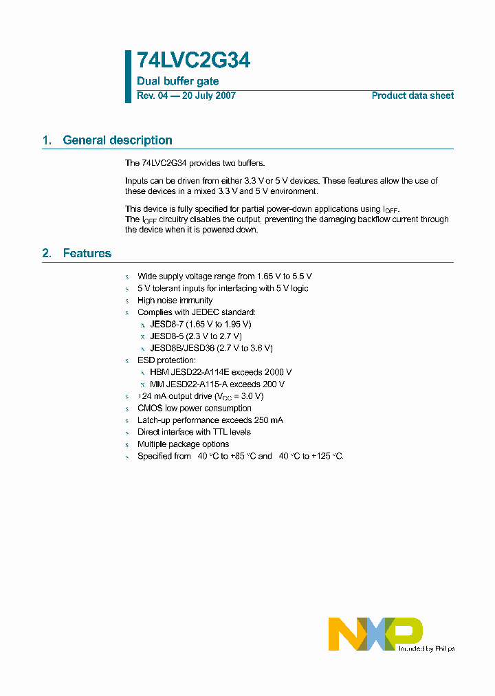 74LVC2G34GF_4680684.PDF Datasheet