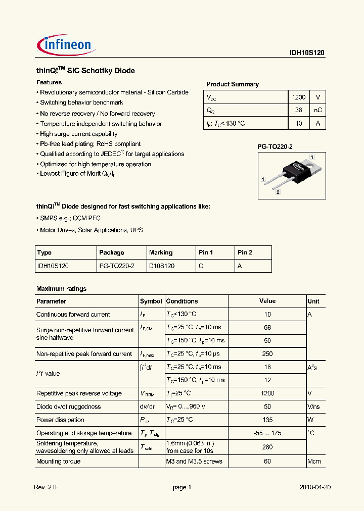 IDH10S120_4693517.PDF Datasheet