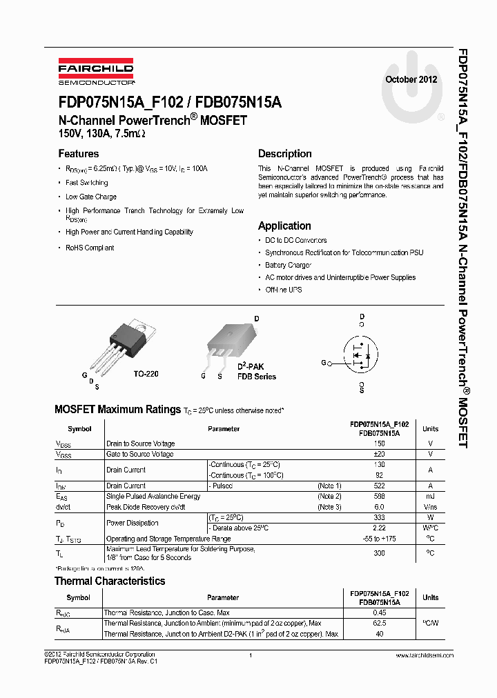 FDP075N15A_4712955.PDF Datasheet