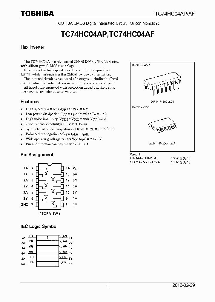 TC74HC04AF12_4713812.PDF Datasheet