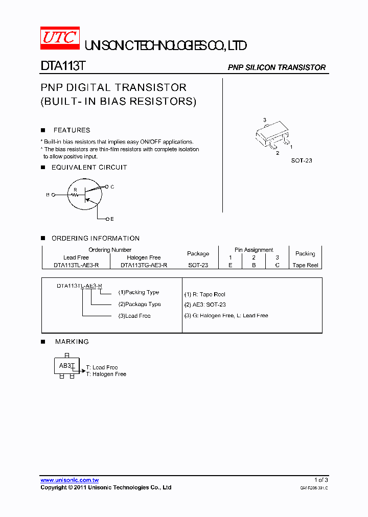 DTA113T_4724943.PDF Datasheet