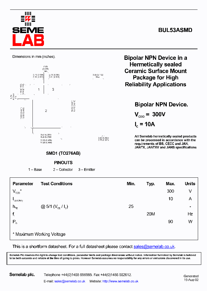 BUL53ASMD_4732965.PDF Datasheet