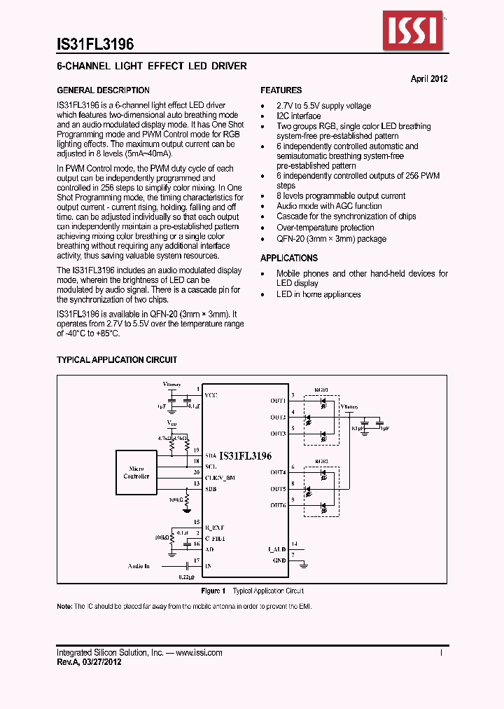 IS31FL3196_4744865.PDF Datasheet