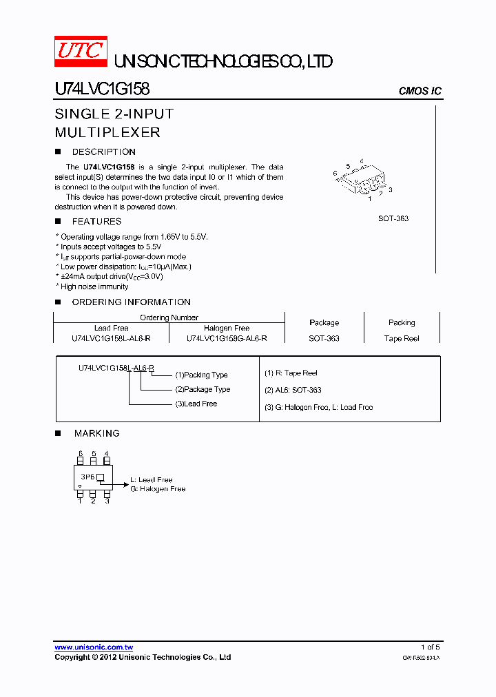 U74LVC1G158G-AL6-R_4780282.PDF Datasheet