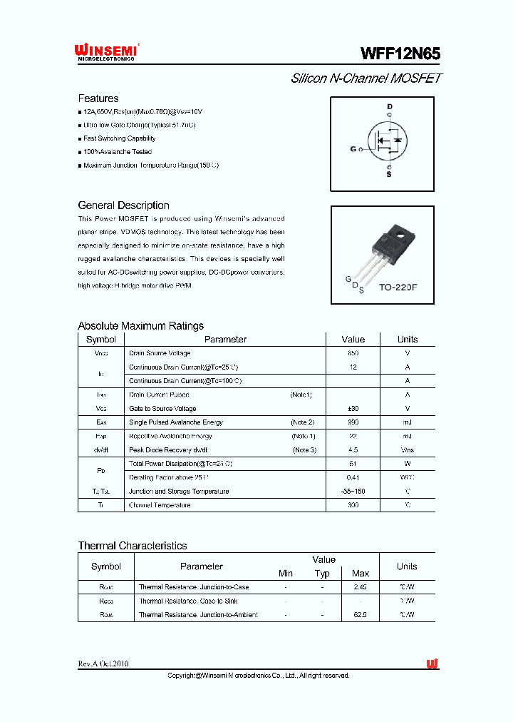 WFF12N65_4782131.PDF Datasheet