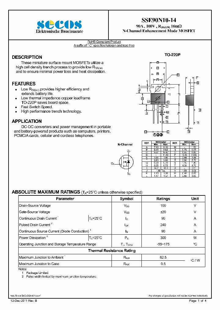 SSE90N10-14_4783689.PDF Datasheet