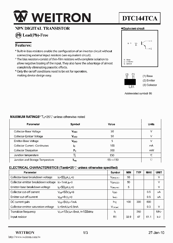 DTC144TCA_4825866.PDF Datasheet