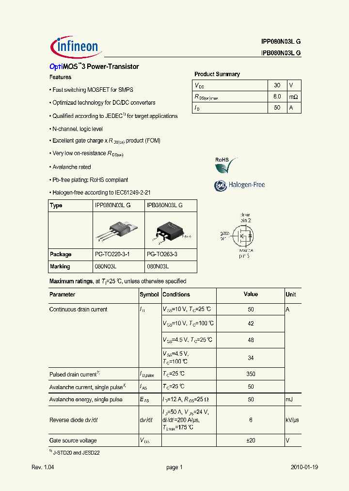 IPP080N03LG_4848133.PDF Datasheet