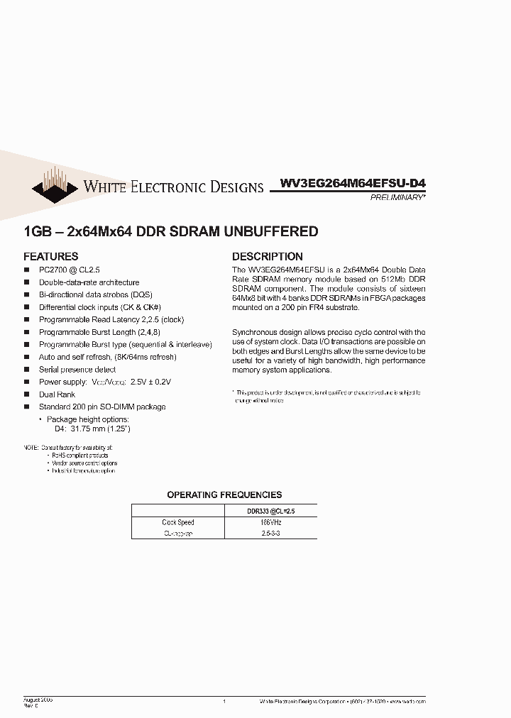 WV3EG264M64EFSU-D4_4850490.PDF Datasheet