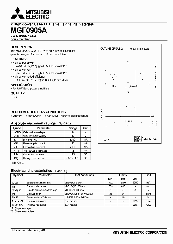 MGF0905A_4864060.PDF Datasheet