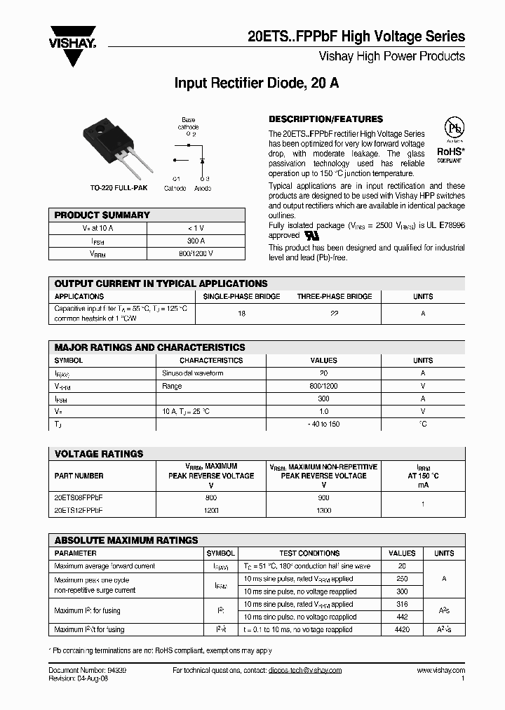 20ETS12FPPBF_4872725.PDF Datasheet