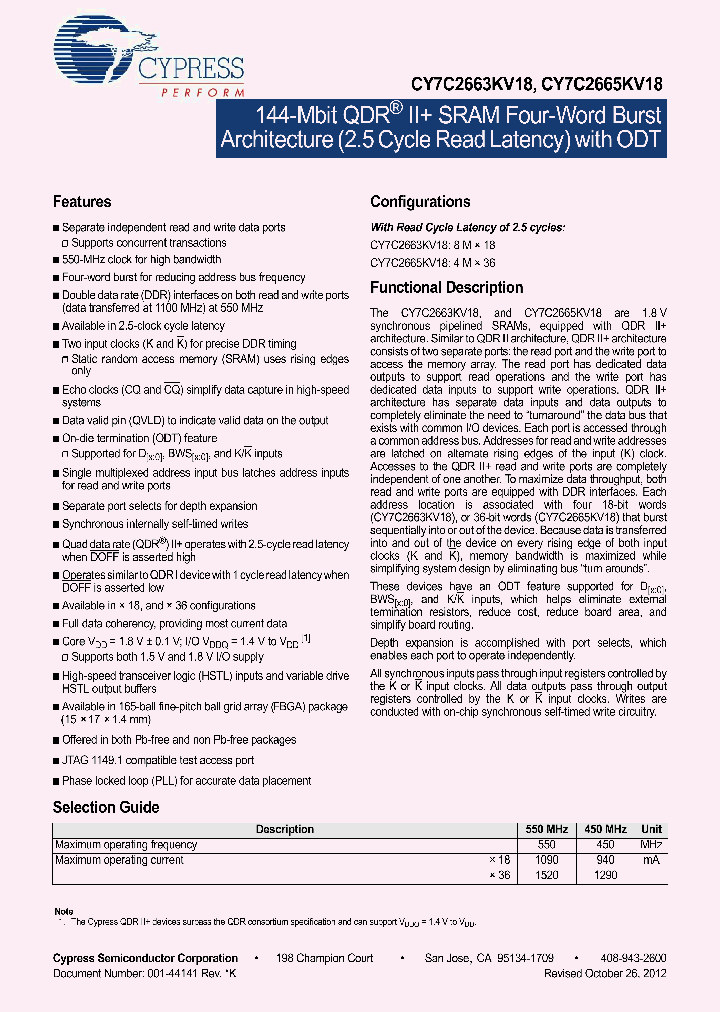 CY7C2665KV18_4873148.PDF Datasheet