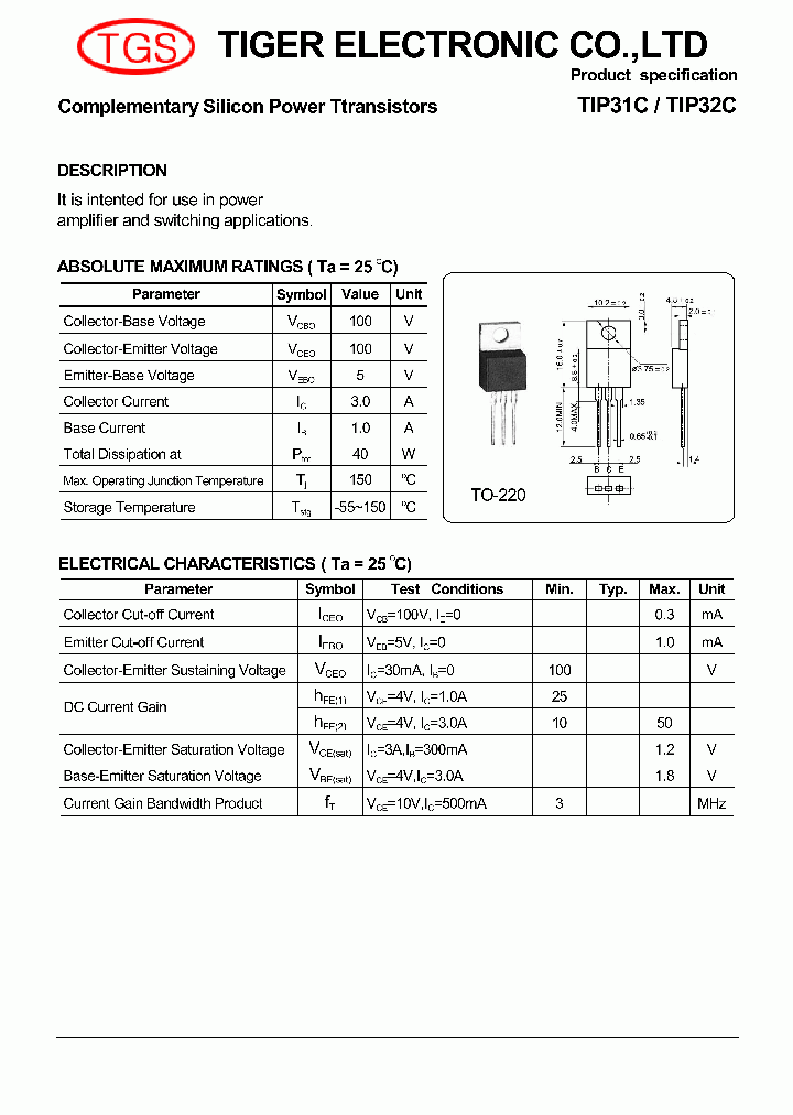 TIP31C_4885811.PDF Datasheet