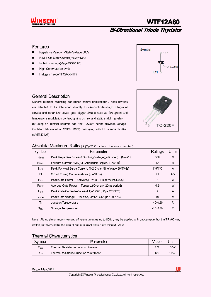 WTF12A60_4896170.PDF Datasheet