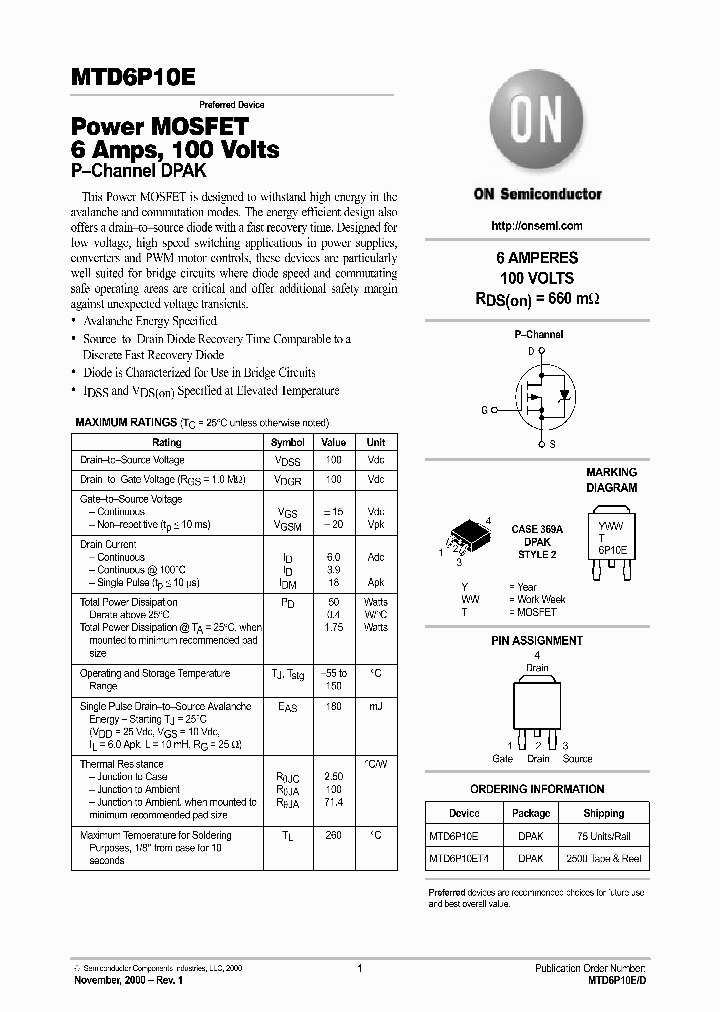 MTD6P10E-D_4900817.PDF Datasheet