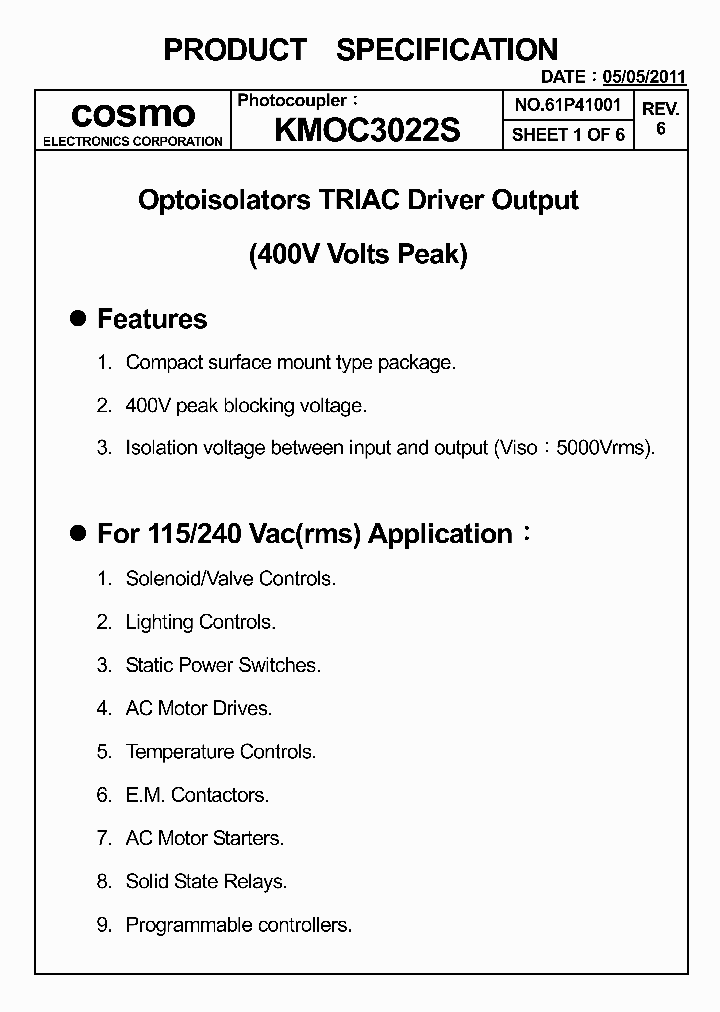 KMOC3022S_4922842.PDF Datasheet