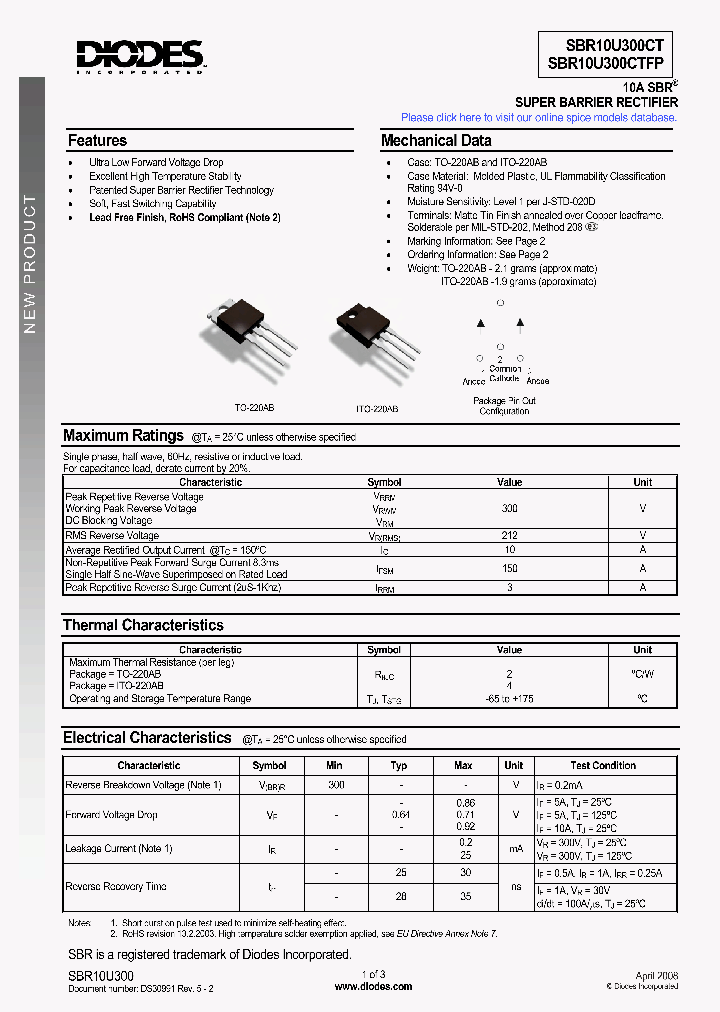 SBR10U300CTFP_4998087.PDF Datasheet