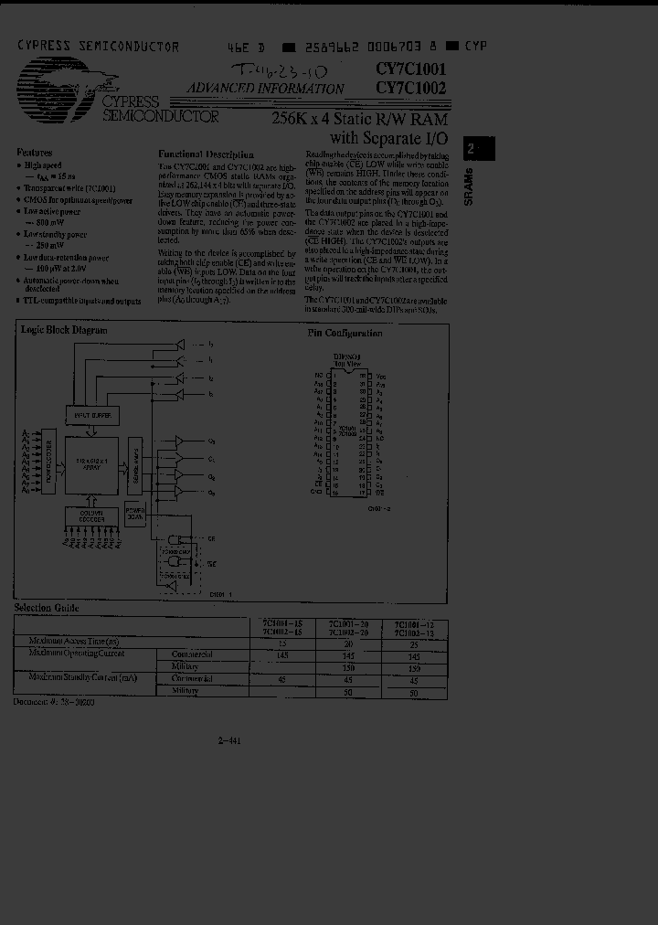 CY7C1001-15DC_5000852.PDF Datasheet