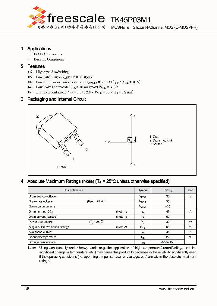 TK45P03M1_5028687.PDF Datasheet