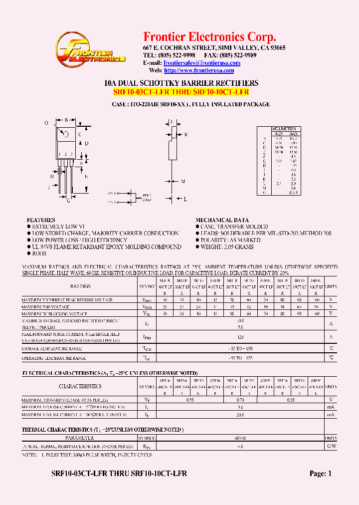 SRF10-035CT-LFR_5032092.PDF Datasheet