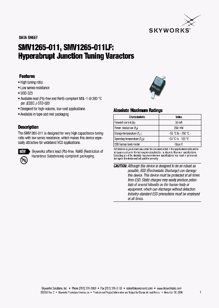 SMV1265-011LF_5032583.PDF Datasheet