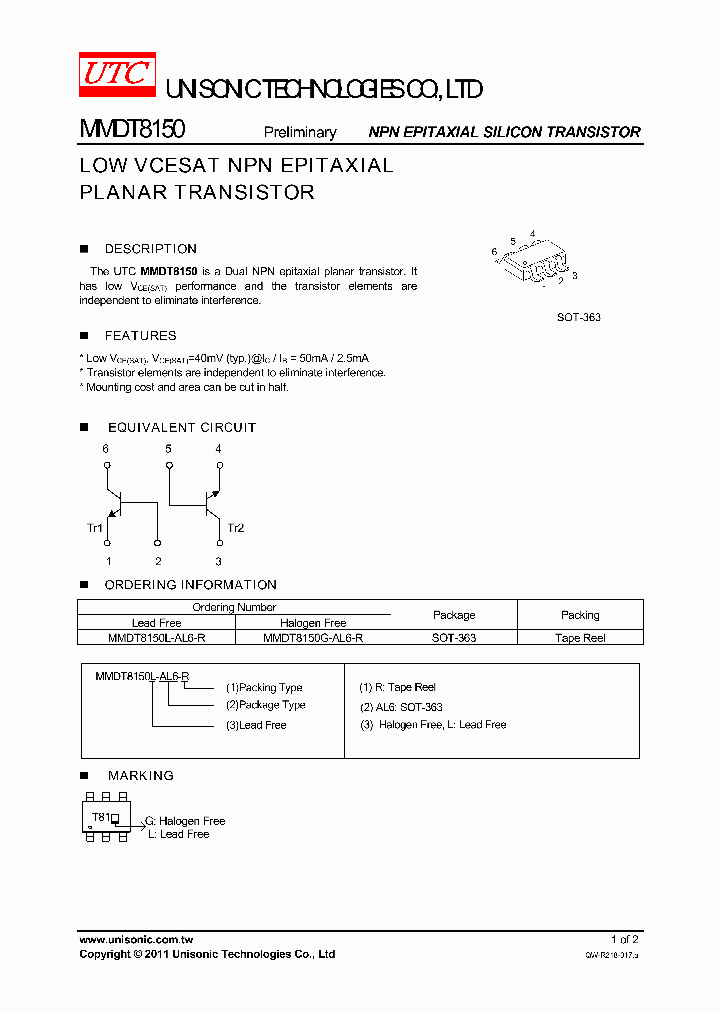 MMDT8150L-AL6-R_5033356.PDF Datasheet