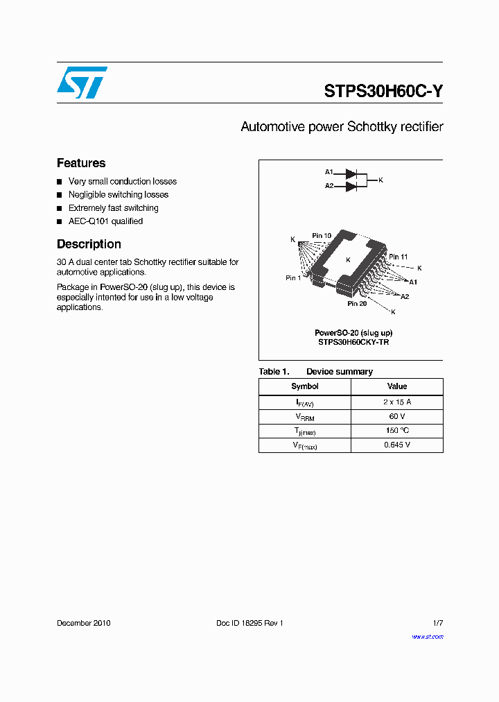 STPS30H60C-Y_5054523.PDF Datasheet