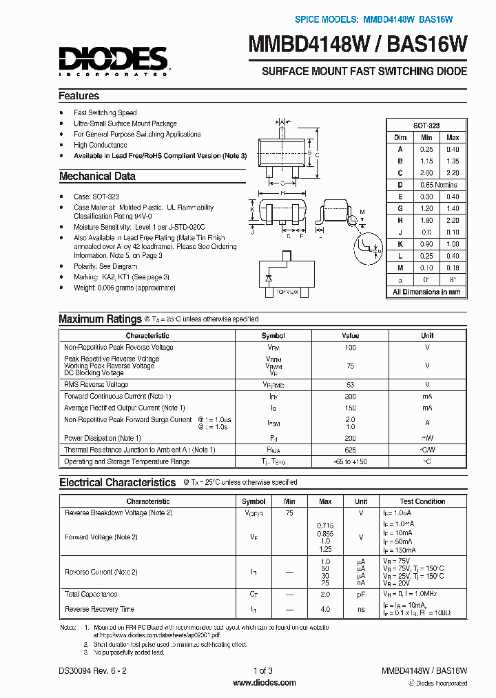 BAS16W-7_5061001.PDF Datasheet