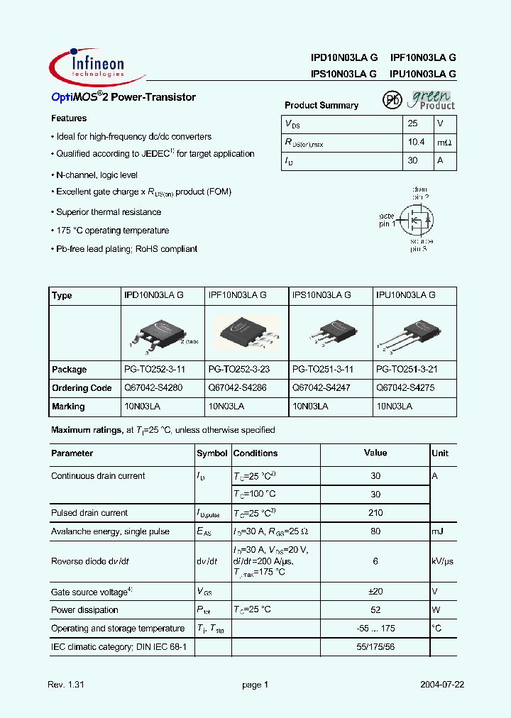 IPS10N03LA_5066586.PDF Datasheet