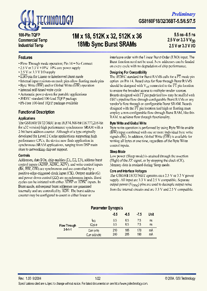 GS8160F18B_5114479.PDF Datasheet