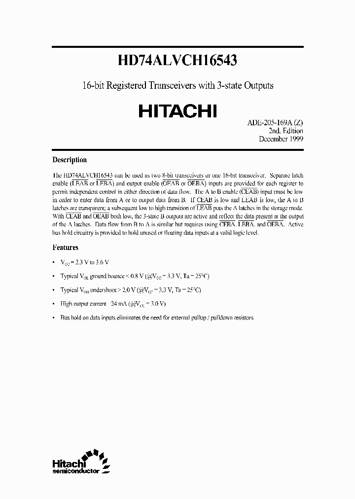 HD74ALVCH16543_5117819.PDF Datasheet