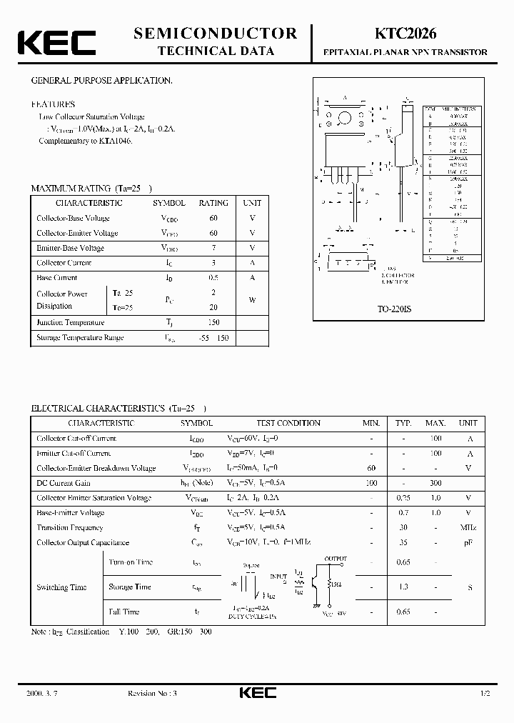 KTC2026_5166105.PDF Datasheet