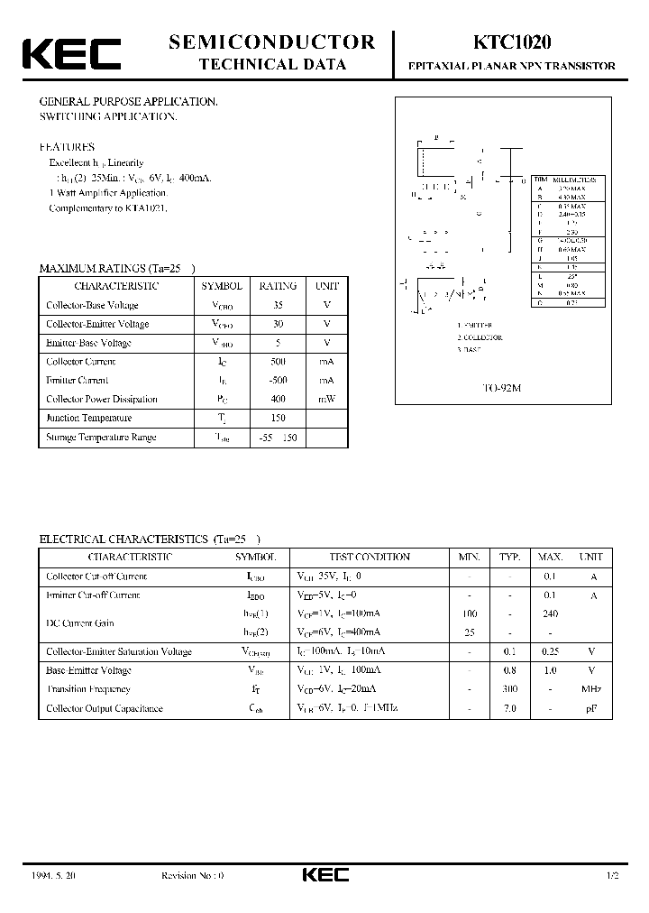 KTC1020_5166088.PDF Datasheet