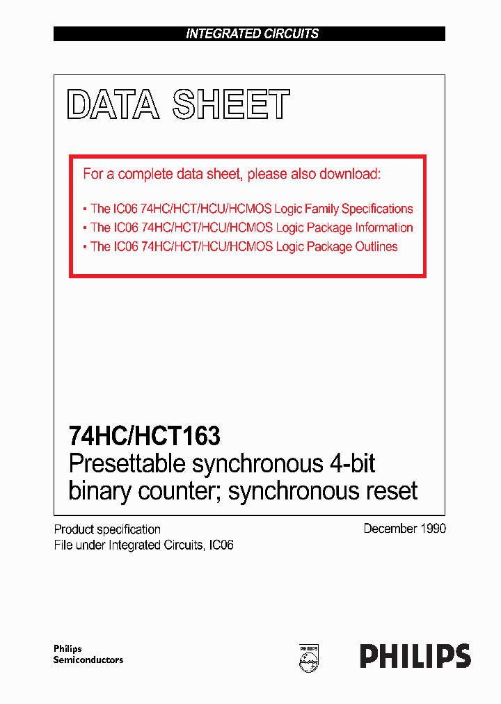 74HC163D_5177405.PDF Datasheet