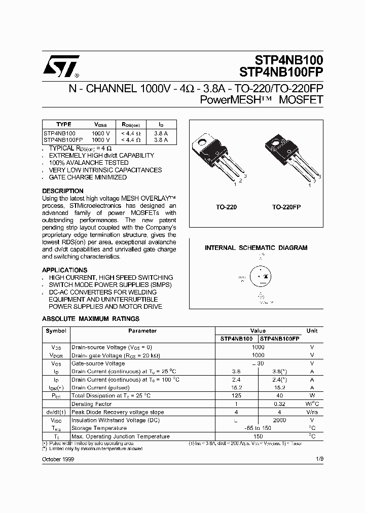 STP4NB100_5190705.PDF Datasheet