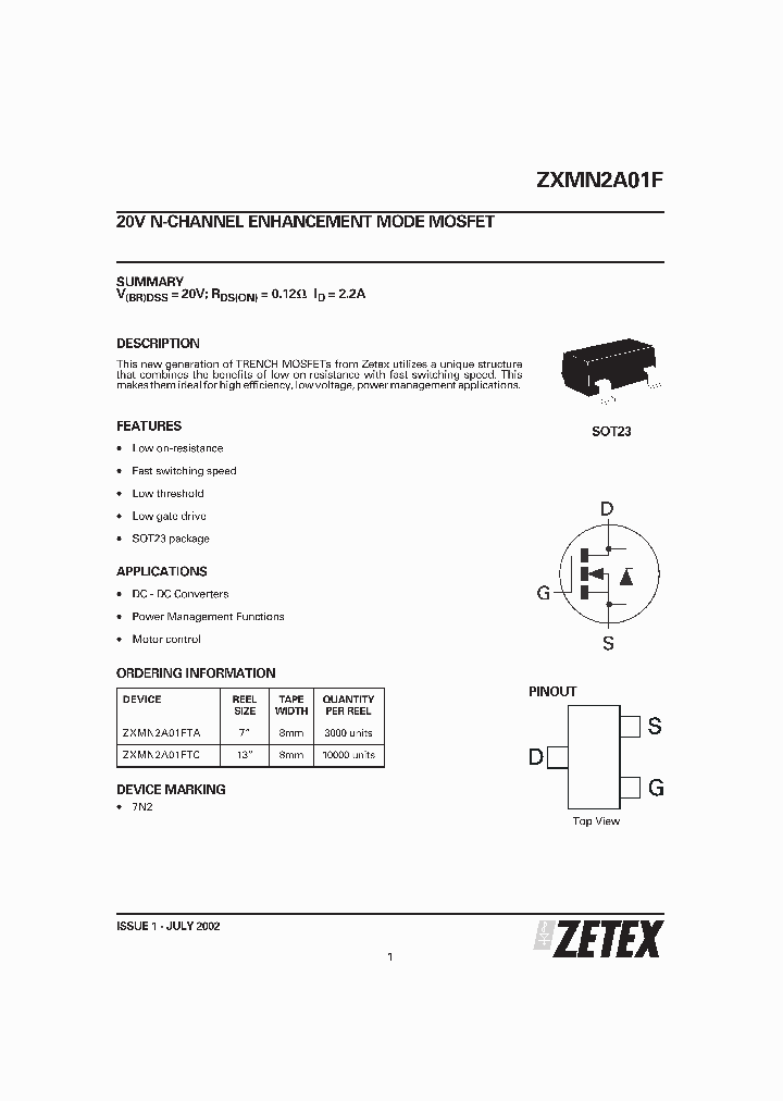 ZXMN2A01F_5198987.PDF Datasheet