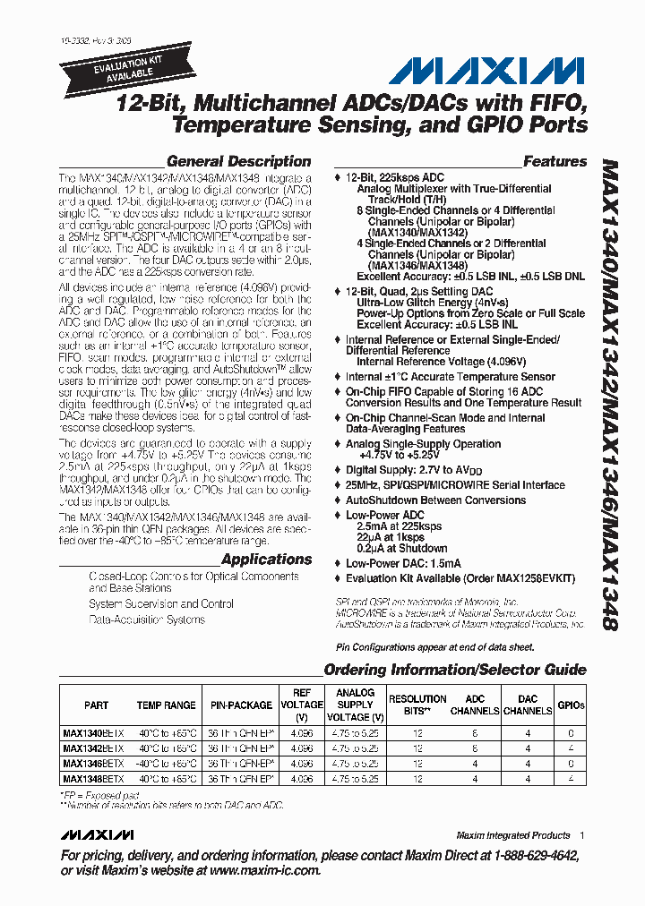 MAX1340BETX_5214267.PDF Datasheet