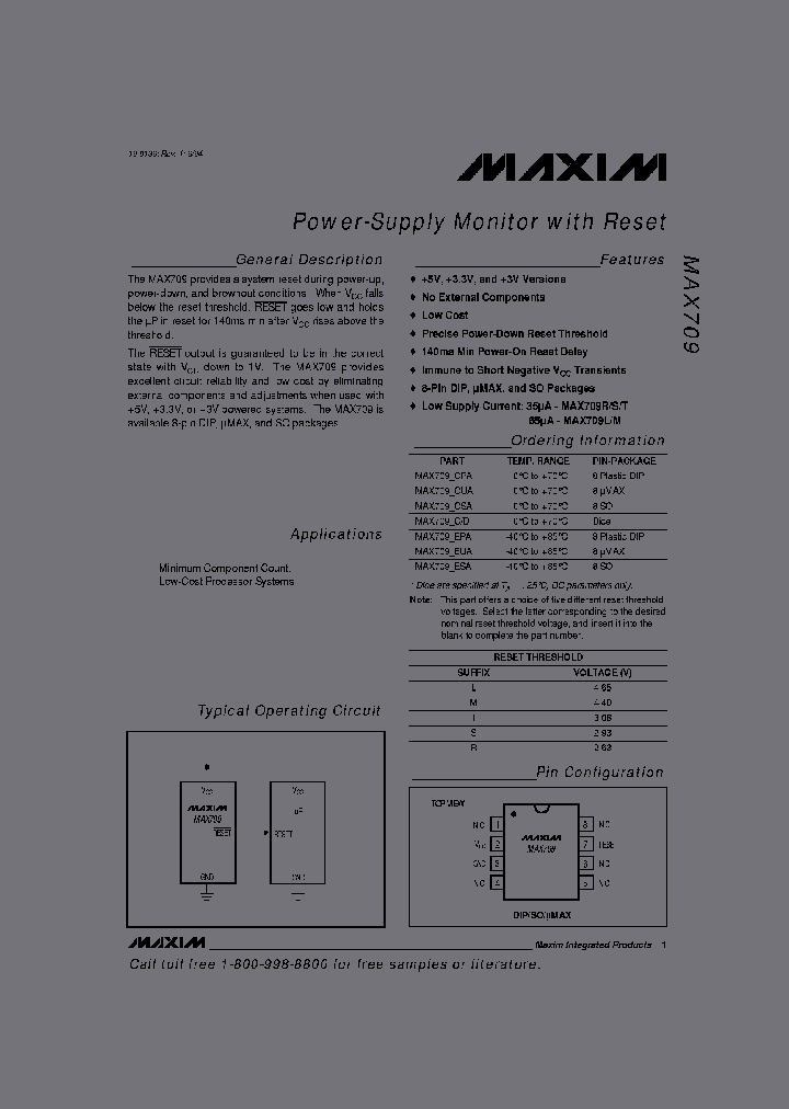 MAX709LCSAT_5219894.PDF Datasheet