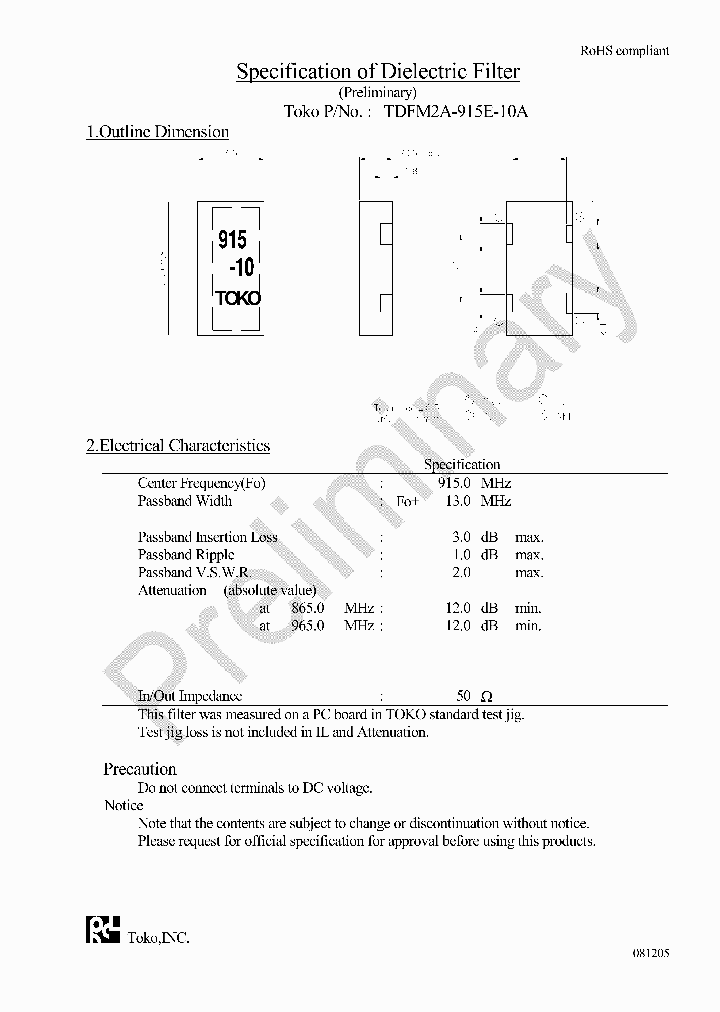 TDFM2A-915E-10A_5222725.PDF Datasheet