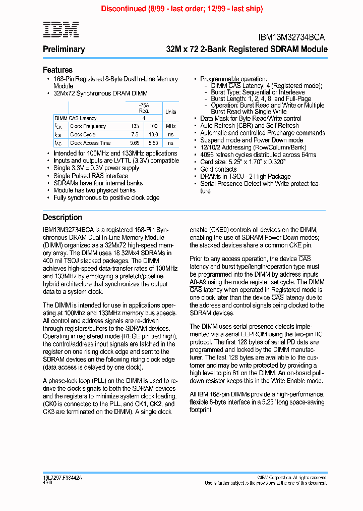 IBM13M32734BCA_5242557.PDF Datasheet