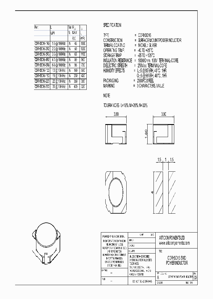 CDRH3D16-100_5242346.PDF Datasheet