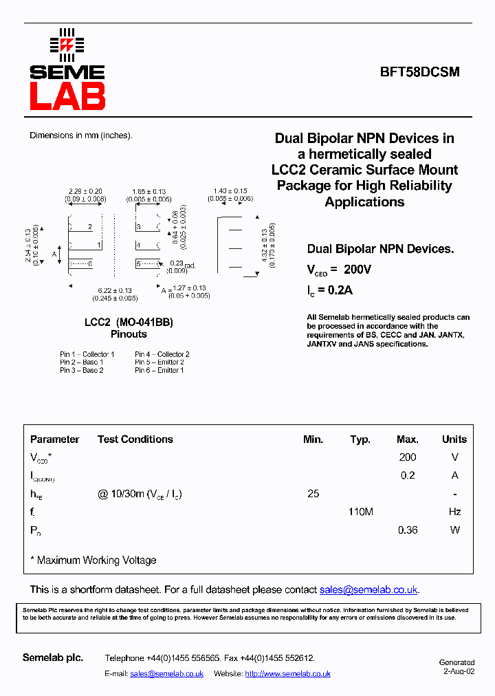BFT58DCSM_5282918.PDF Datasheet